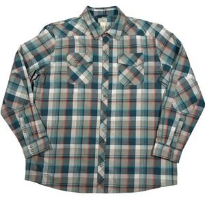 L.L. Bean Katahdin Performance Flannel Shirt Mens XXL Tall Plaid Snap Outdoor
